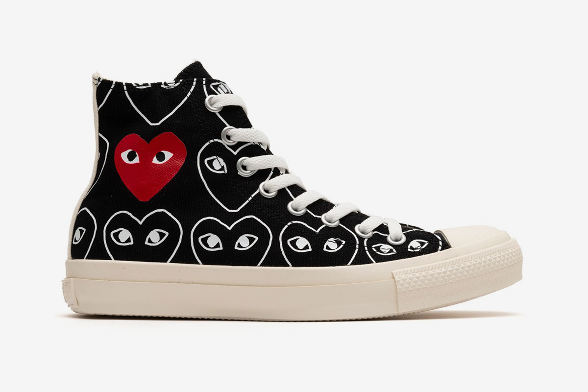 converse collab with heart